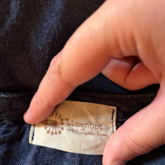 Linenbee 100% European Linen Blue Tunic Tank Size Small Lagenlook Minimalist - Picture 2 of 4